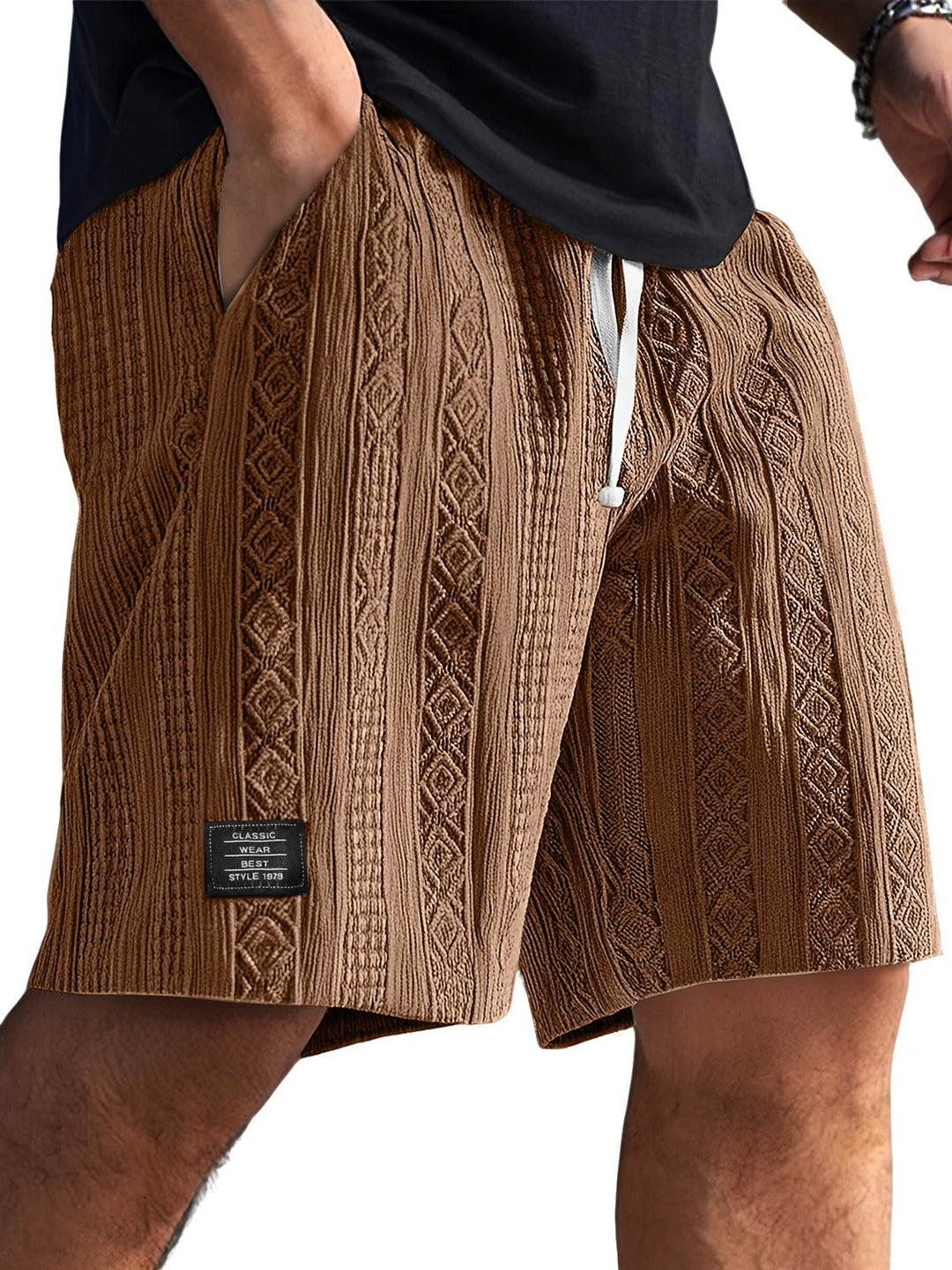 Herren Stilvolle Freizeithosen im lässigen Strickdesign Drune