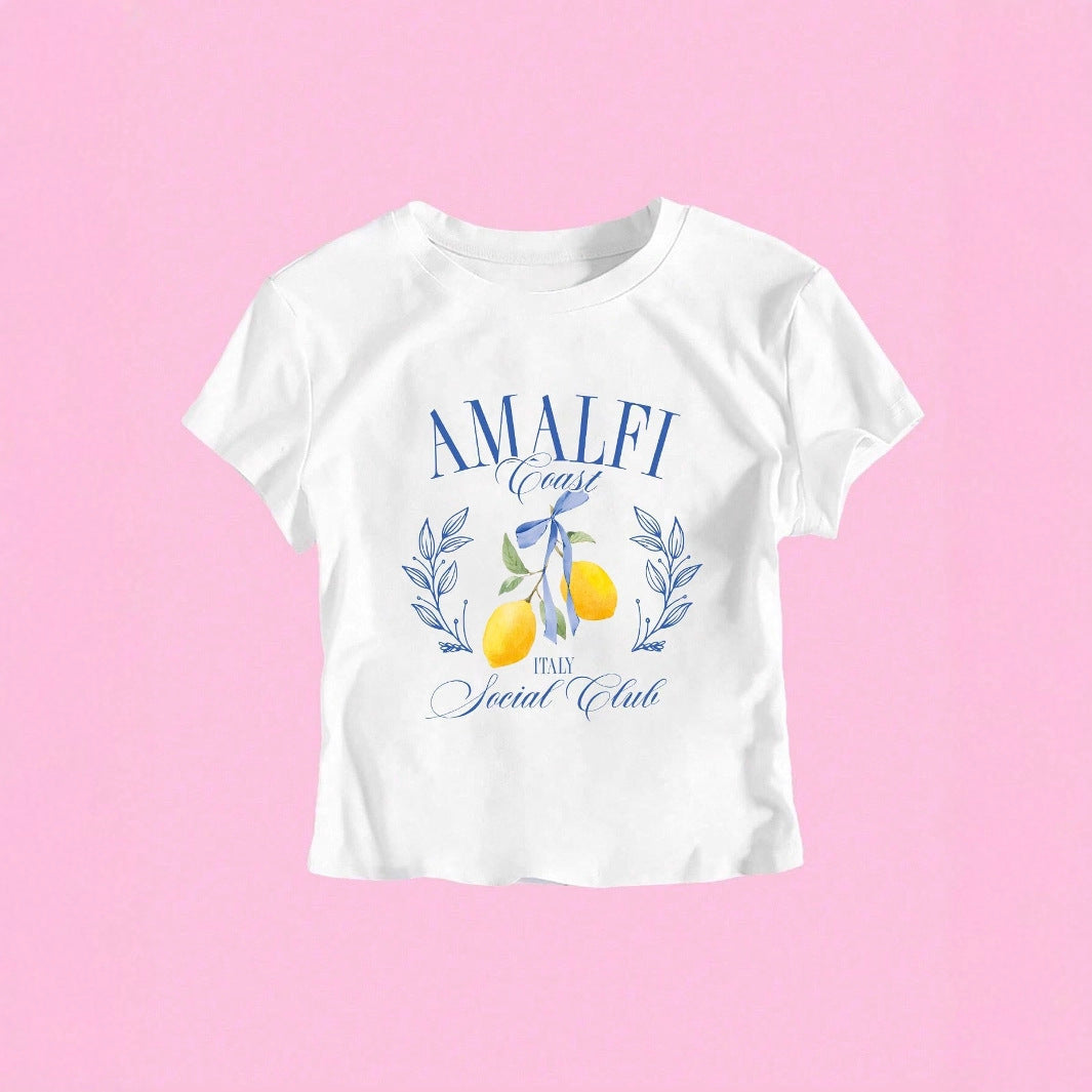 Damen T-Shirt mit frischem Obstmotiv und modernem Schriftzug Drune