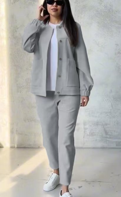 Damen Sportliche Freizeitjacke und bequeme Hose Set Drune