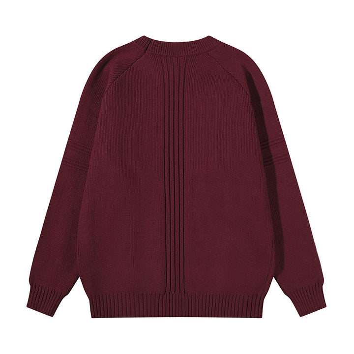 Unisex Grobgestrickter Oversize-Pullover mit Raglanärmeln und strukturierten Einsatznähten Drune