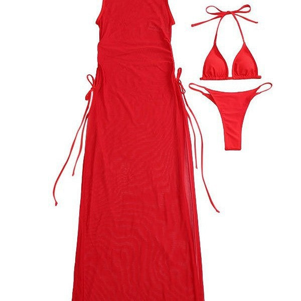 Damen Lässiges Strandkleid mit verstellbaren Riemen Drune