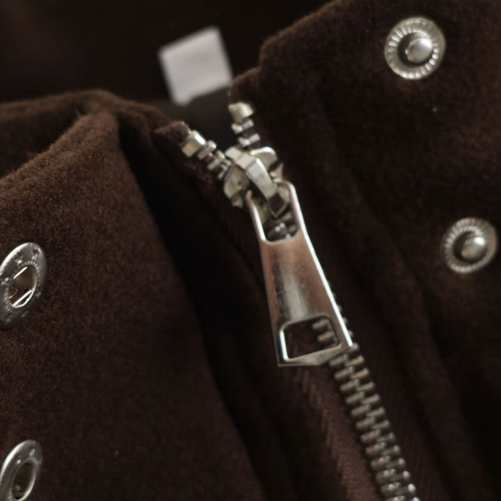 Damen Boxy Wollmix‑Blousonjacke mit Stehkragen, großen Pattentaschen und elastischem Saum Drune