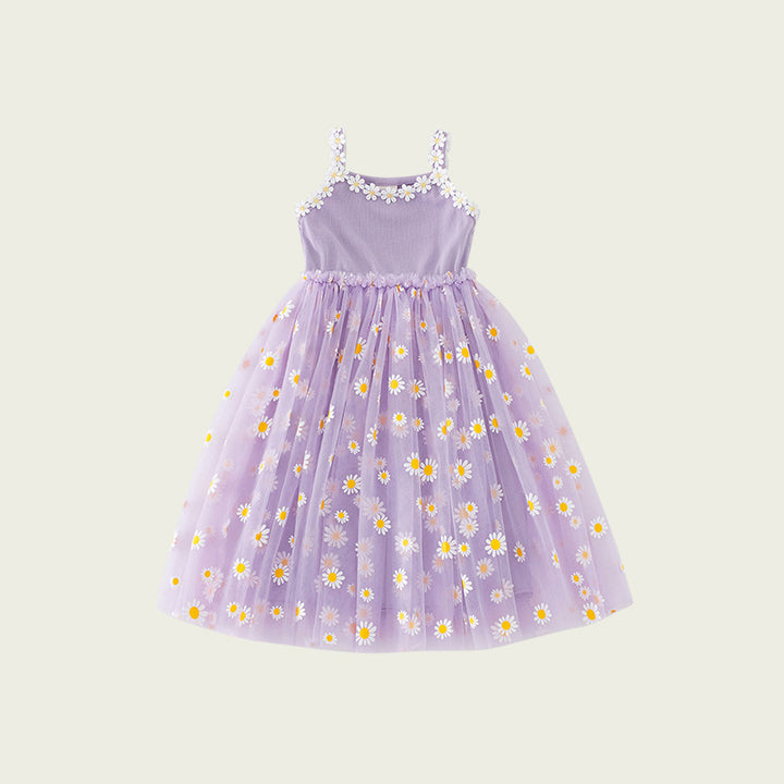 Mädchen Blumenmuster Tüllkleid Drune