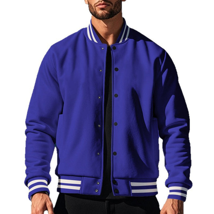 Herren nan stylische College-Varistyjacke mit geripptem Kragen, elastischen Bündchen und wärmender Thermowattierung Drune