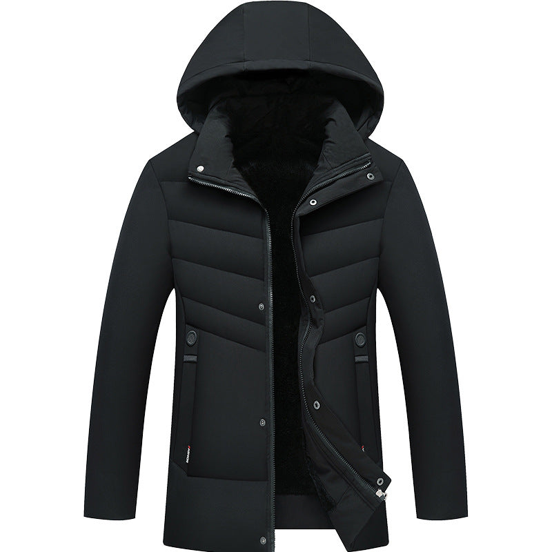 Herren Praktische Winterjacke mit Kapuze und edlen Steppdetails Drune