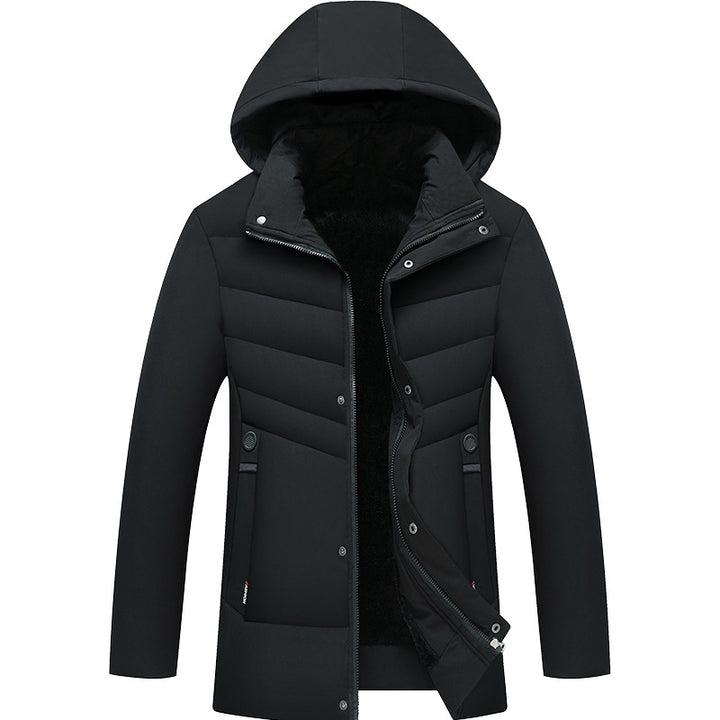 Herren Praktische Winterjacke mit Kapuze und edlen Steppdetails Drune
