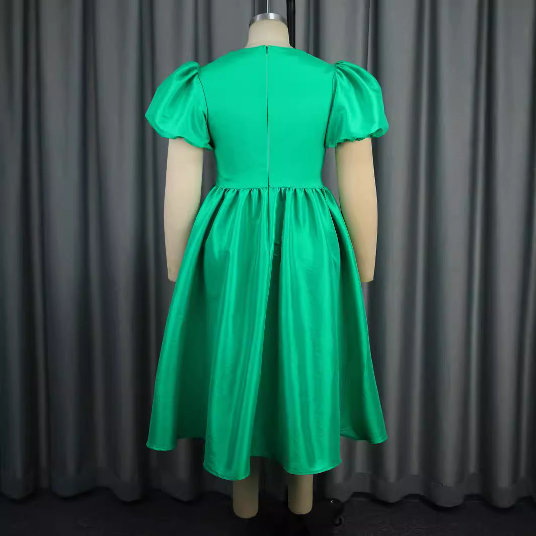 Damen Abendkleid mit modischen Puffärmeln und einzigartigem Cut-Out-Design Drune