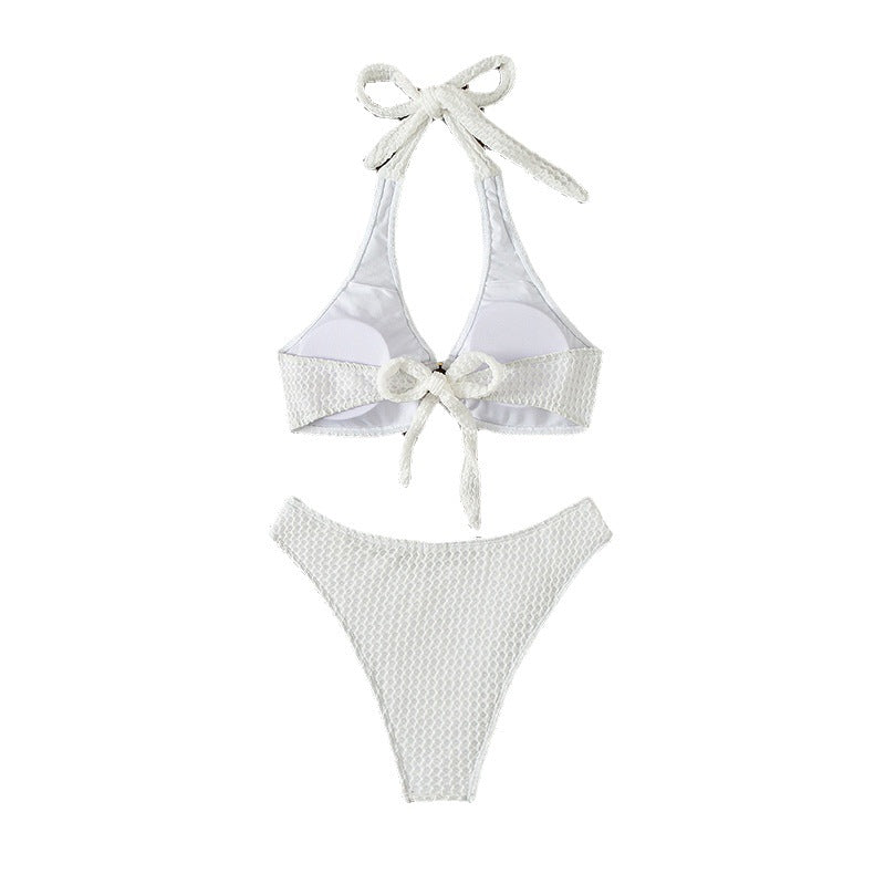Damen Hochgeschnittener Triangel-Bikini mit Ringdetail Drune