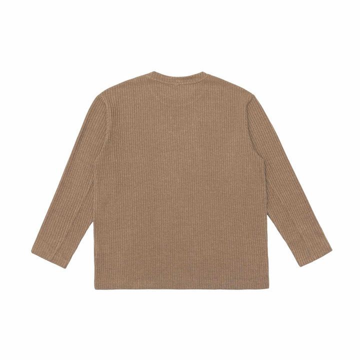 Unisex Gerippter Rundhalspullover aus feinem Strick mit Relaxed‑Fit Drune