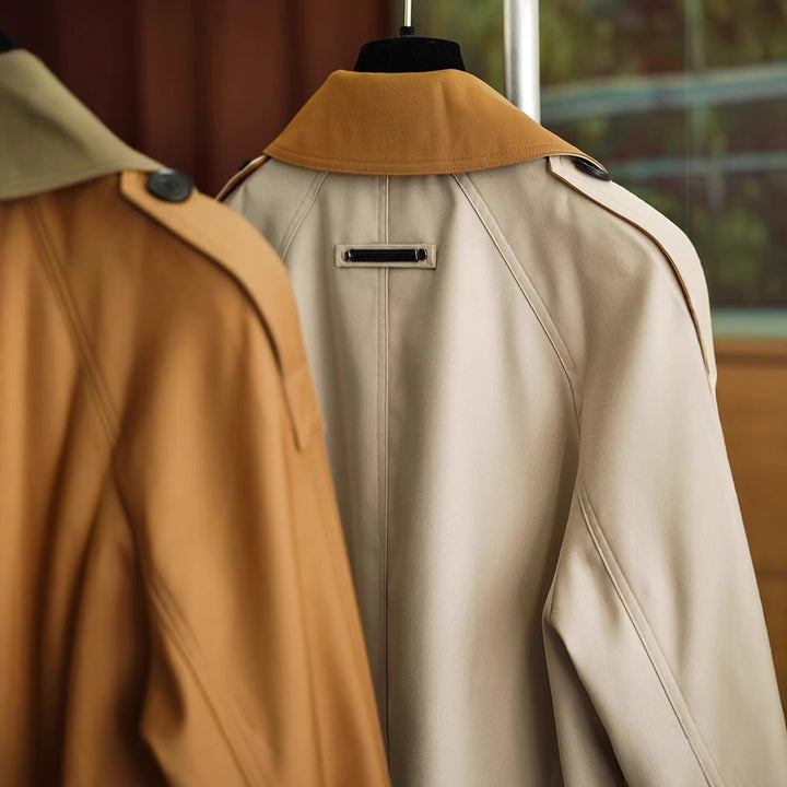 Damen Elegant geschnittene Trenchjacke mit Taillengürtel Drune