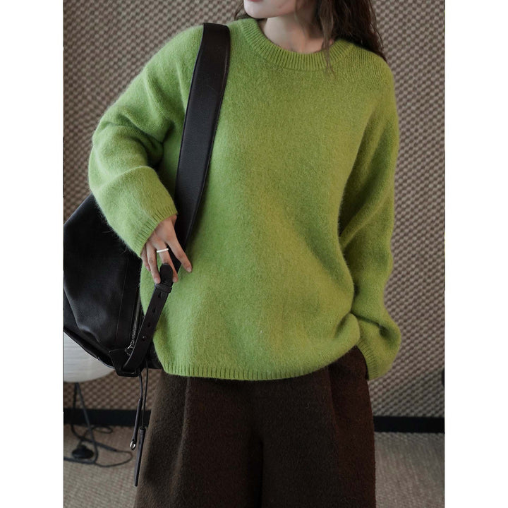 Damen Weicher Oversize-Strickpullover mit Rundhalsausschnitt Drune
