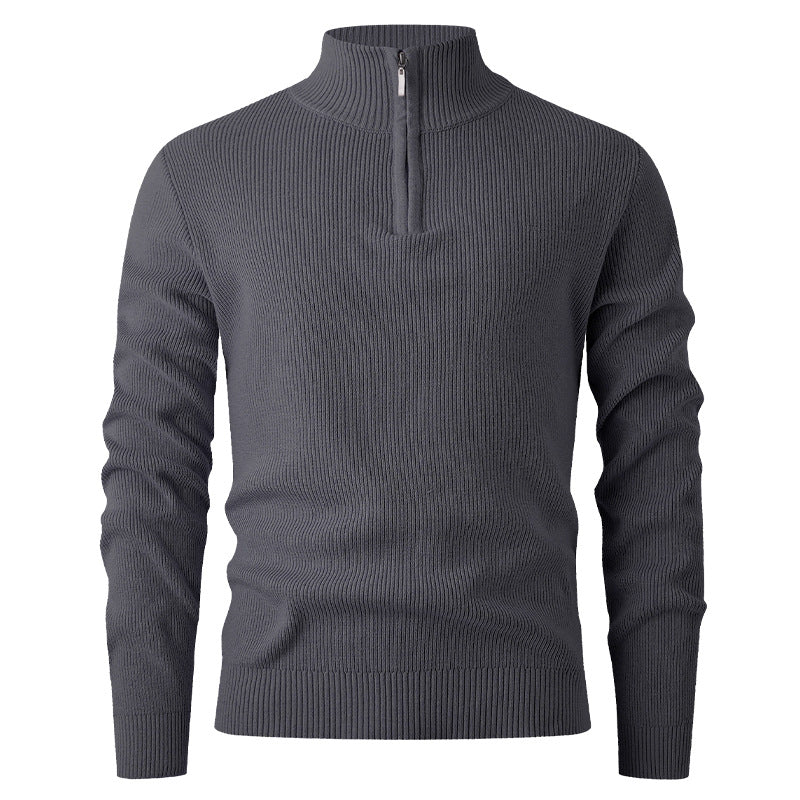 Herren Pullover mit Stehkragen und zusätzlichem Reißverschluss Drune