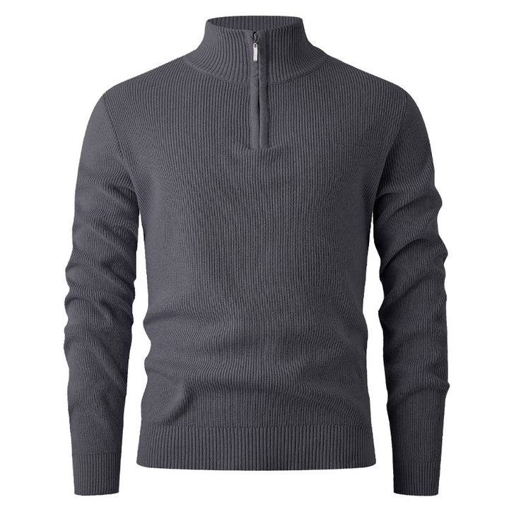 Herren Pullover mit Stehkragen und zusätzlichem Reißverschluss Drune