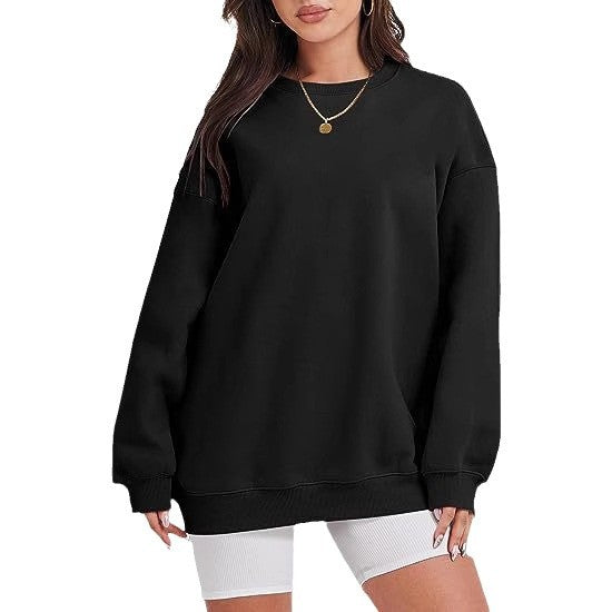 Damen nan extraweites Oversize-Sweatshirt mit überschnittener Schulter und angerautem Innenfutter Drune