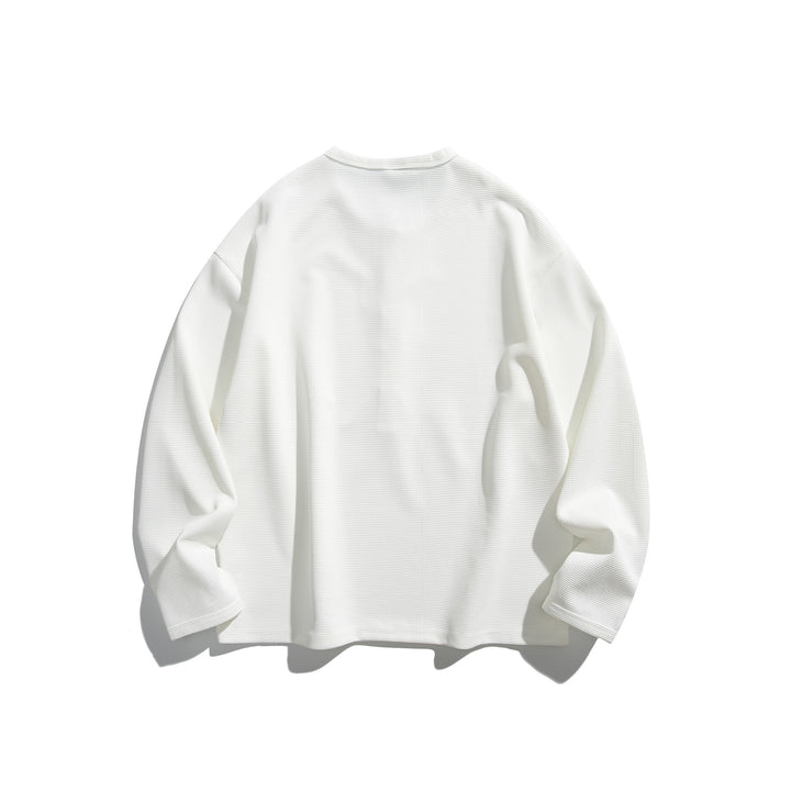 Unisex Waffelstrick-Henleyshirt mit Knopfleiste und Rundhalsausschnitt Drune
