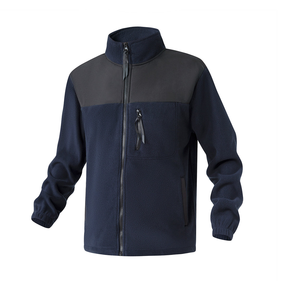 Herren Fleecejacke mit verstärktem Schulterpaneel, Stehkragen und Brustreißverschluss Drune