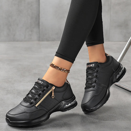 Damen Sportliche Plateausneaker mit Luftkissen und seitlichem Reißverschluss Drune