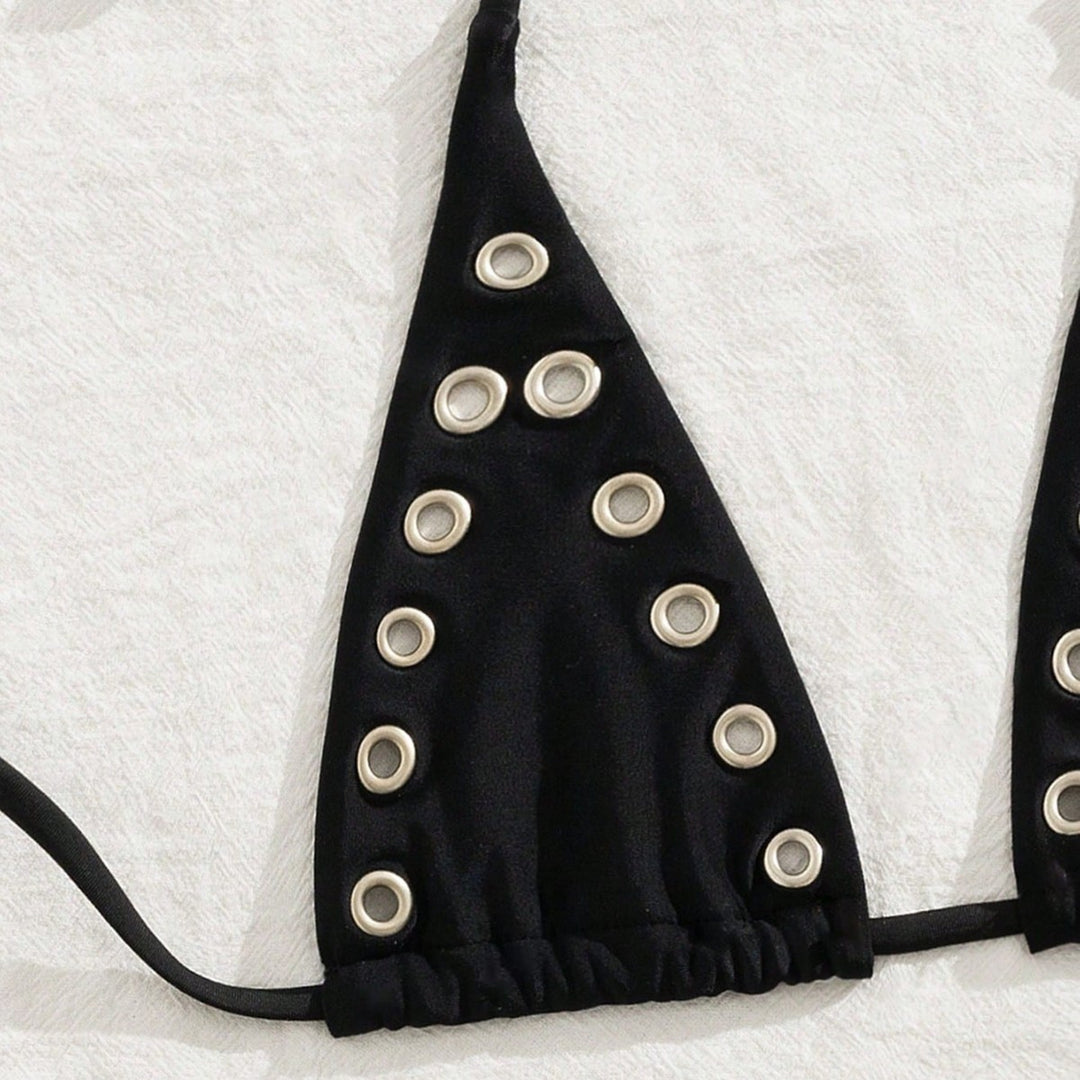 Damen Triangel-Bikini-Set mit glamourösen Zier-Details Drune