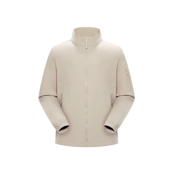 Unisex Leichte Softshell-Jacke mit Stehkragen, durchgehendem Reißverschluss und Ärmeltasche Drune