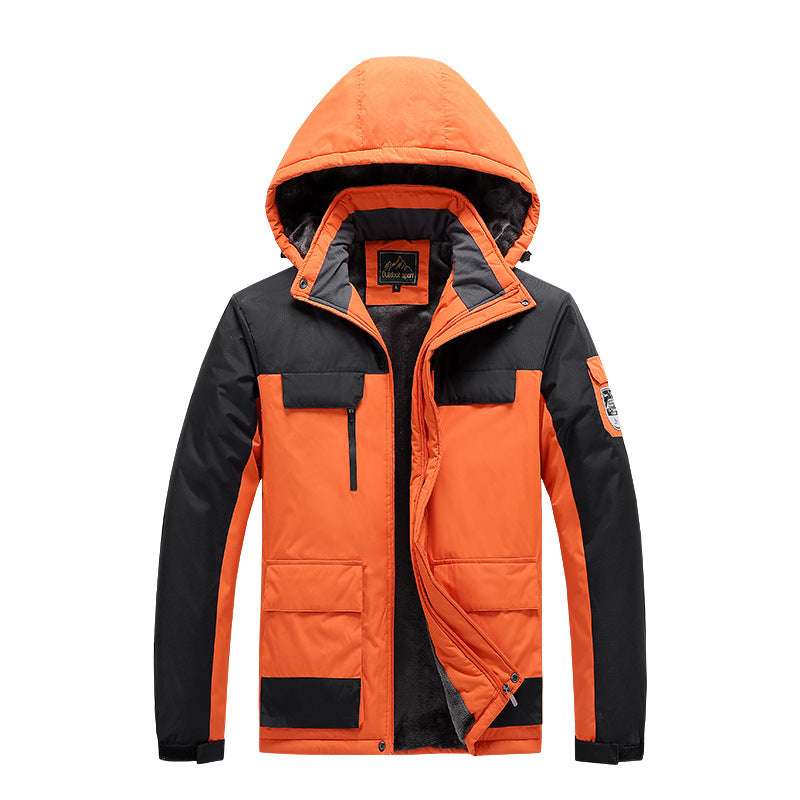Herren technische Winter-Expeditionsjacke mit verdecktem Zweiwege-Reißverschluss, wasserabweisender Membran und multifunktionalen Taschen Drune
