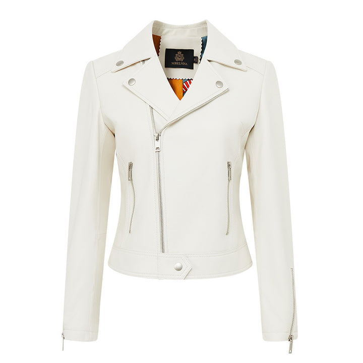 Damen Stylische Lederjacke im Biker-Stil Drune