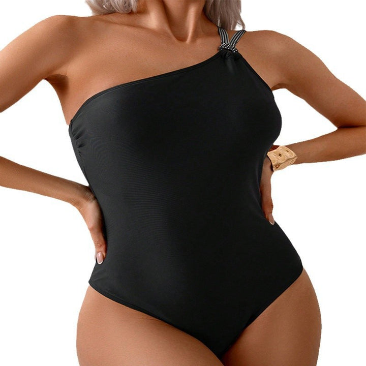 Damen Einseitiger Badeanzug mit elegantem Wickeldetail Drune