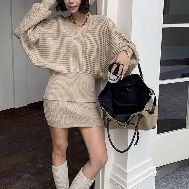 Damen Modischer Pullover Kleid Drune