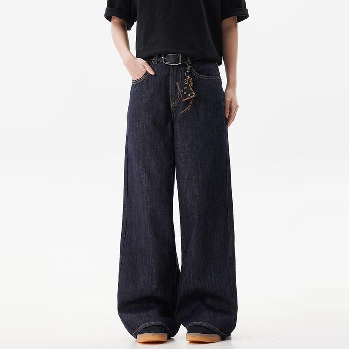Damen Weit geschnittene Denim-Hose Drune