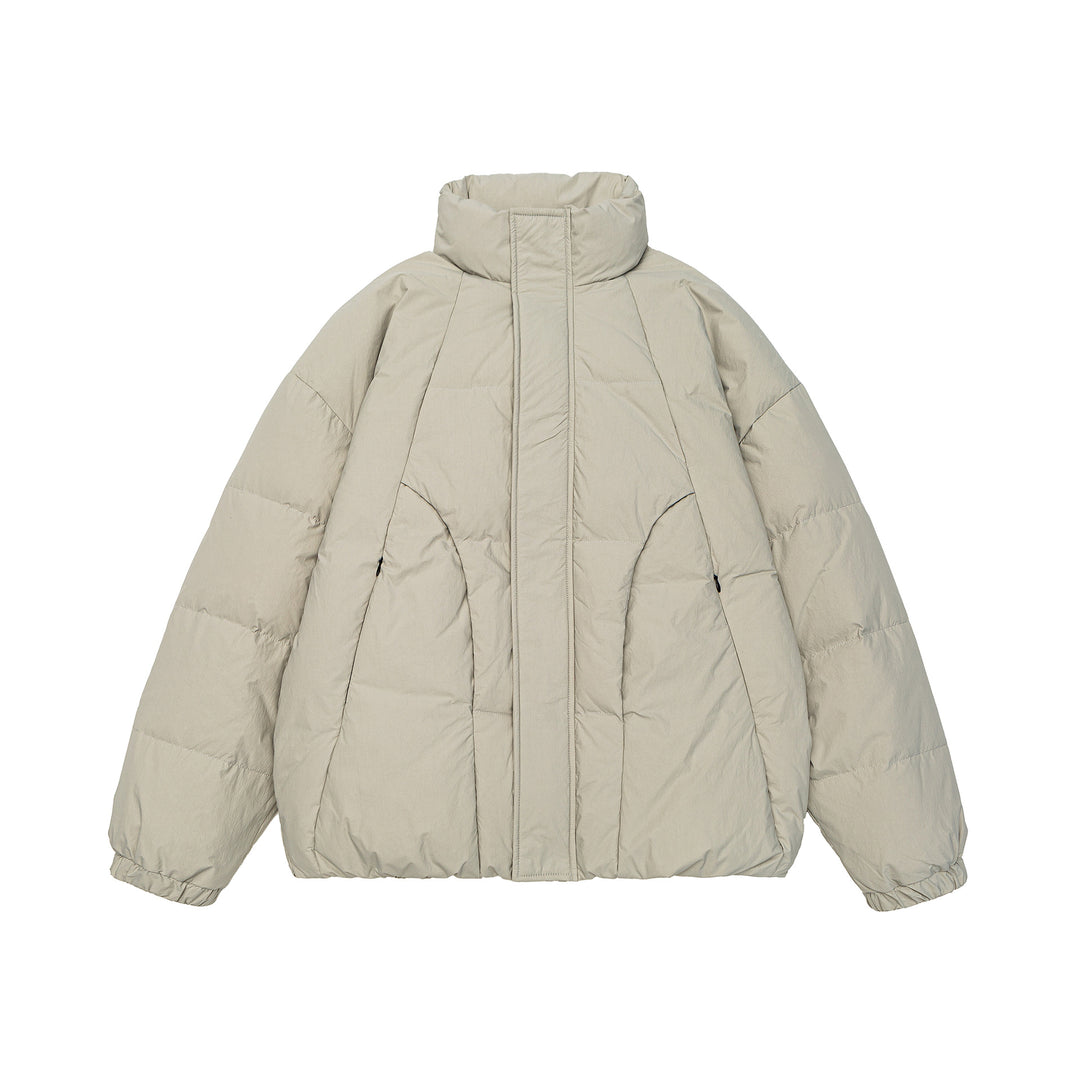 Damen Voluminöse Steppjacke mit hohem Stehkragen und winddichter Frontblende Drune