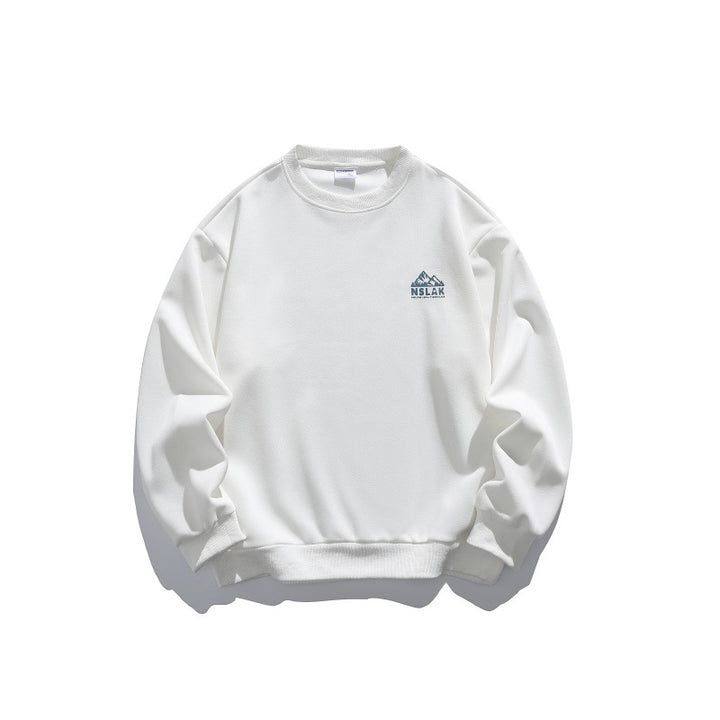 Unisex Lockeres Rundhals-Sweatshirt mit feiner Waffelstruktur Drune