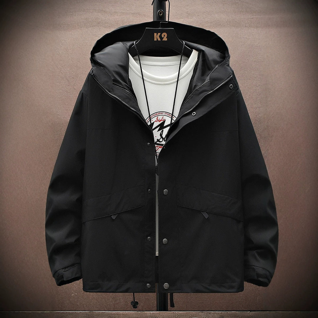 Herren Funktionsjacke mit verstellbarem Kapuzensystem Drune