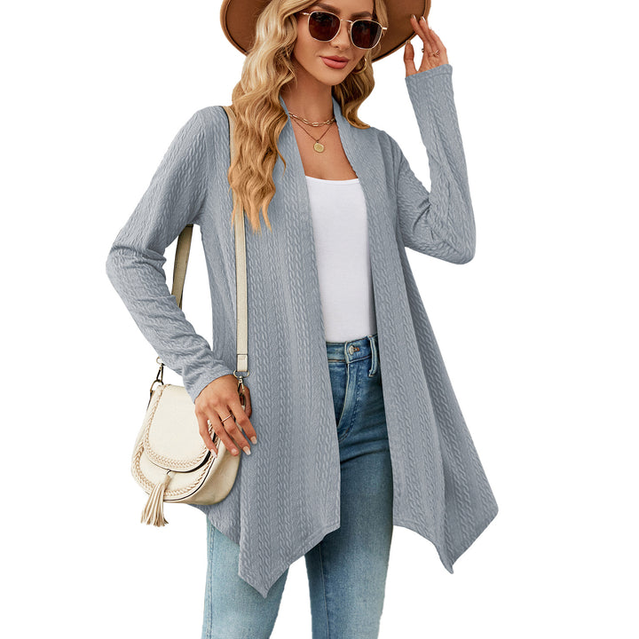 Damen Strickjacke mit strukturiertem Waffelmuster und offener Front Drune