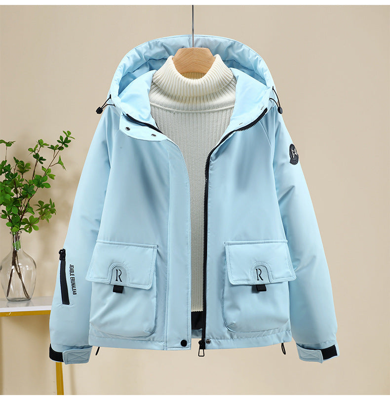 Damen Sportliche und funktionale Outdoor-Jacke mit Kapuze und zahlreichen Taschen Drune