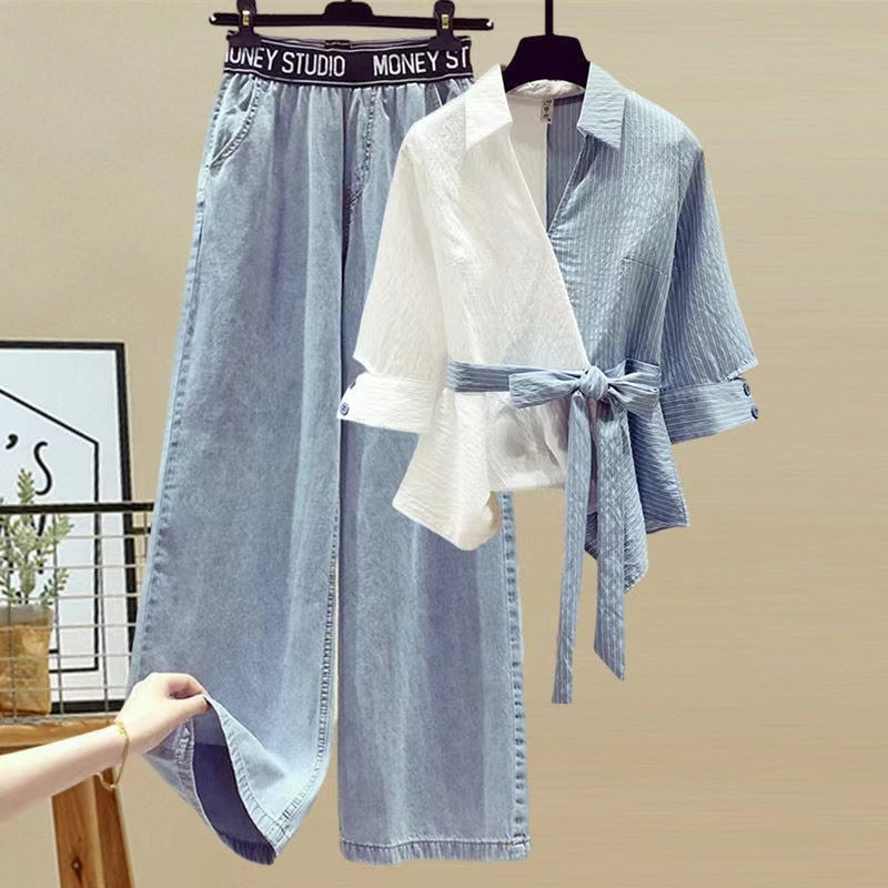 Damen Weit geschnittene Jeans mit elastischem Bund und praktischen Taschen Drune