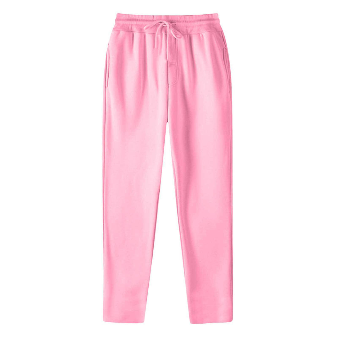 Herren nan geradlinige Sweatpants aus melierter Baumwollmischung mit elastischem Bund Kordelzug und Seitentaschen Drune