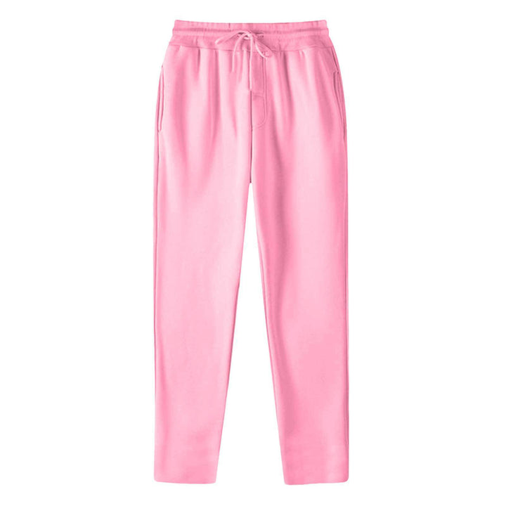 Herren nan geradlinige Sweatpants aus melierter Baumwollmischung mit elastischem Bund Kordelzug und Seitentaschen Drune