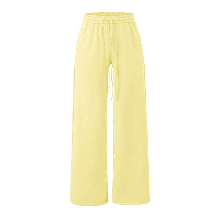 Damen Weite Lounge-Hose mit hohem elastischen Bund und Kordelzug Drune