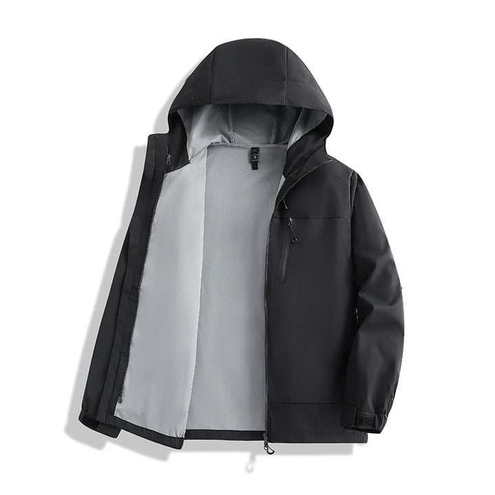 Herren Minimalistische Kapuzen-Softshelljacke mit atmungsaktivem Meshfutter & verdecktem Reißverschluss Drune