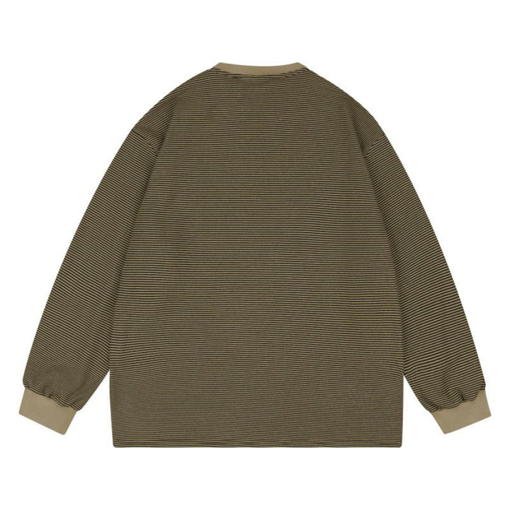 Unisex Weites gestreiftes Longsleeve im Oversize-Schnitt mit Rippbündchen Drune