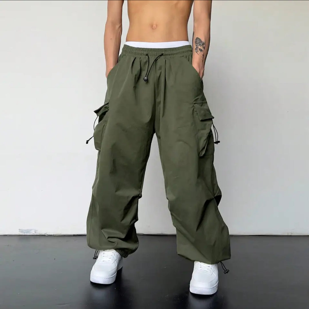 Herren Cargo Hose Weit Tunnelzug