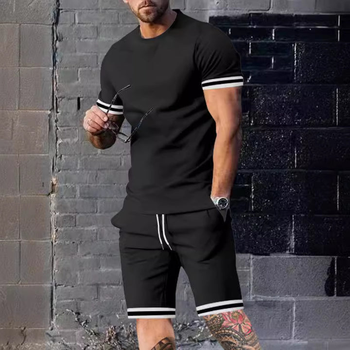 Herren Sportliches Freizeitset mit Kurzarmshirt und Short Drune