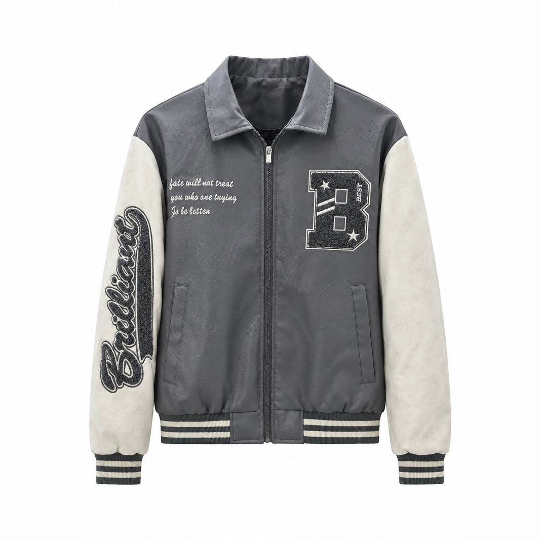 Herren Modische Bomberjacke mit Logo-Details Drune