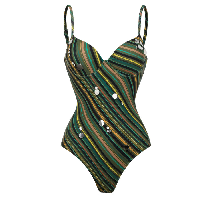 Damen eleganter Badeanzug mit passendem Strandrock Drune