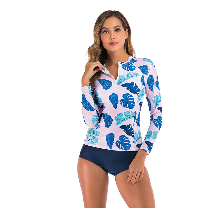 Damen Langarm-Surfuanzug mit floralem Motiv Drune