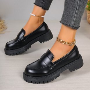 Damen  robuste Plateau-Loafer mit profilierter Traktorsohle und gepolstertem Komfortfußbett Drune