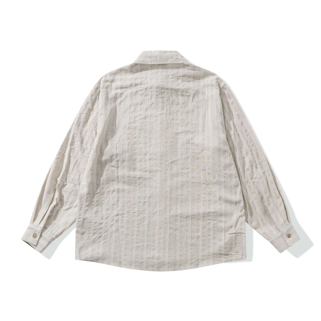 Unisex Lockeres Overshirt aus Leinenmischung mit Struktur und Brusttasche Drune