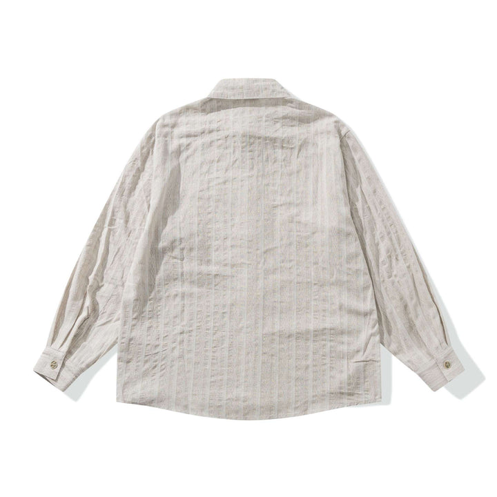 Unisex Lockeres Overshirt aus Leinenmischung mit Struktur und Brusttasche Drune