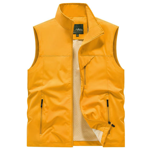 Herren Atmungsaktive Softshell-Outdoorweste mit Mesh‑Innenfutter und Reißverschlusstaschen Drune