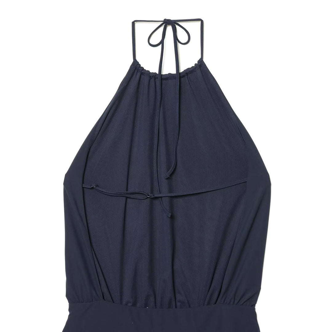Damen luftiges Halterneck-Kleid mit elastischem Taillenbund Drune