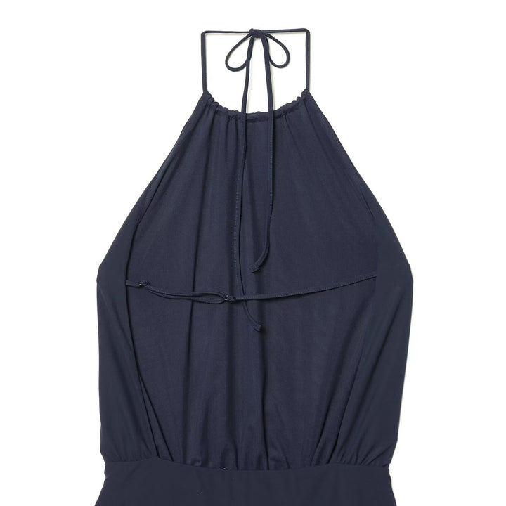 Damen luftiges Halterneck-Kleid mit elastischem Taillenbund Drune